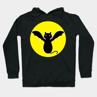 Cute Cat Bat And The Moon Hoodie